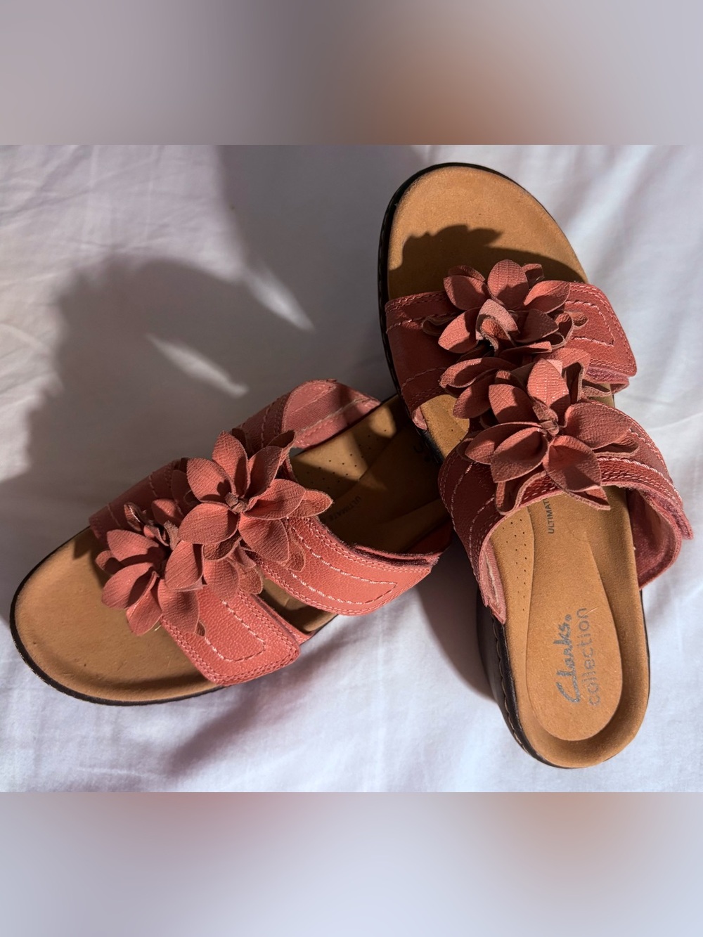 Clarks Merliah Raelyn Flower-Detail Wedge Heel Platform Sandals Size 7
